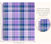 Vera Bradley Large Spiral Notebook In Amethyst Plaid NIP