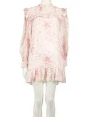 Pink Floral Print Mini Dress