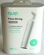 Quip Silver Metal Refillable Floss String Dispenser NOS Unopened Sealed