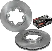 2 Front Disc Brake Rotors + Pads for Toyota Hiace KDH200 KDH201 KDH220 KDH221 KDH222 KDH223 TRH201 TRH221 TRH223 4cyl 2.5L 2KD 2.7L 2TR 3.0L 1KD 2004 to 2018