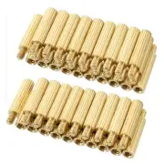50pc M2 11+3mm Brass Round Straight PCB Female Thread Standoff Spacer