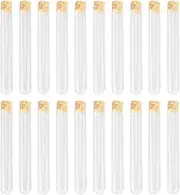 iplusmile 20pcs 15ml Glass Test Tubes, 15×100mm Clear Borosilicate Glass Test Tubes with Cork Stoppers for Scientific Experiments, Party Decorations, Bath Salt, Candy Storage