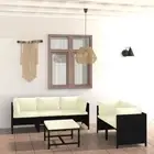 6 Piece Modern Outdoor Lounge Set Poly Rattan Modular Design Sofa With Cushions