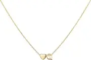 [Glimmerst] Initial Heart Necklace,18K Gold Plated Stainless Steel Tiny Heart Letter Necklace Personalized Monogram Name Necklace for Women