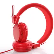 Kids Wired Ear Headphones Stylish Headband Earphones For Ipad Tablet Red