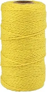 Macrame Cord Natual Cotton Macrame Rope Twisted Rope String Wall Hanging Cord Twine for DIY Plant Hangers Crafts Knitting Projects 2mm (Brown)