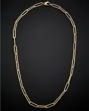 14K Italian Gold Paperclip Necklace