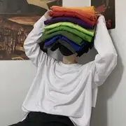 Plain Long-Sleeve T-Shirt Neon Green - L