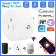 Wireless WIFI Smart Socket Voice Phone Remote Control For Tuya US Plug White