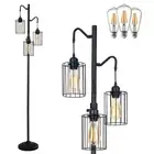 Floor Lamp 3 x 800LM LED Edison Bulbs Included Standing Lamp Farmhouse Industria