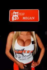 Hooters Uniform Megan Name Tag Pin Back Dress Role Play Costume Accessory