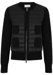 Moncler Quilted Shell and Wool Jacket - Black - XS XS