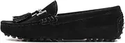 [ZIRIA] Leather Women Flat Shoes Casual Loafers Slip On Women's Flats Shoes Moccasins Lady Driving Shoes Black