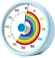 60-Minute Visual Timer for Kids, Silent Countdown Clock for Classroom, Kitchen Home & Office, Colorful Time Tracker to Boost Focus & Productivity