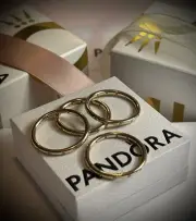 AUTHENTIC PANDORA 14K GOLD DROPLETS RING RETIRED-NEW 150178CZ US 8.5/UK 58