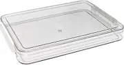 AIMALL A4 Transparent File Storage Box, Large Capacity Plastic Document Organizer, 13.7" x 9.2" x 2.6", Clear Home & Office Solution