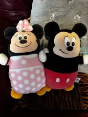 Set of 2 Squishmallow HugMees Disney 10" Mickey and Minnie Mouse Super Soft NEW