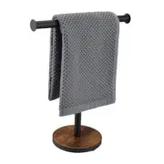 Towel Holder Stand, Countertop Hand Towel Stand for Rustic Brown-round Base