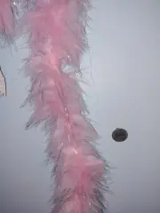 Cotton Candy Pink with Silver LURUX Heavy Weight Marabou Feather Boa 72" - NWOT