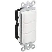 Triple Combination Rocker Light Switch 15 Amp, 120 Volt, 3 Individual Switche...