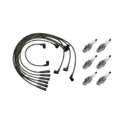 6x NGK Spark Plugs + Bosch Ignition Leads Kit for Ford Falcon XE 4.1L 250 I6 12v