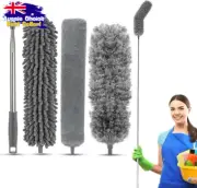 Telescopic Duster 100" Bendable Washable Microfiber Feather Duster 3 Brushes