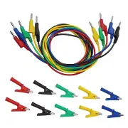 5x Multimeter Test Leads 4mm 5 Colours Banana Plug Cable,with 10 For Alligator