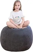 HHCTEBEC Bean Bag Cover (No Filler) Kids Stuffed Animal Storage Bean Bag Chair Cover Corduroy Lazy Sofa Cover Bean Bag Chair Cover Childrens Toy Organizer
