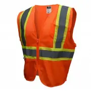 SV22-2ZOM-M Class 2 High Visibility Zipper Closure Vest , Two-Tone Trim, M, OR