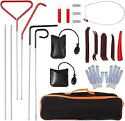 HuuppHip 16Pcs Car Tool Kit, Professional Car Breakdown Kit, Essential Emergency Car Lockout Kit with Long Reach Grabber, Air Wedge Pump, Non Marring Wedge, Breakdown Tool Kit for Car