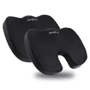 SnugPad Black Memory Foam Seat Cushion - Sciatica, Back, Hip, and Tailbone Pa...