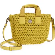 Moncler Micro Caradoc Woven Crossbody Bag in Yellow Pear at Nordstrom One Size