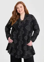 [TS] Taking Shape Abstract Norah Texture Cardigan Size 16 in Black / White - Plus Size Women's Clothing Black / White