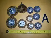 10 pc CRIMPED CUP AND WIRE WHEEL WHEELS BRUSH BRUSHES SET 1/4" SHANK