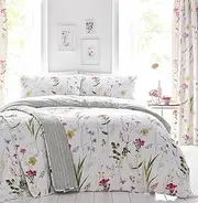 100% Cotton Print Quilt Cover Set - Ultra Soft, Comfy, Reversible Duvet Cover with Press Studs Closure - Elegant Quilt Cover Set for Bedding (Bossoming, King)