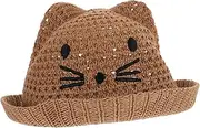 [BESTYASH] Woven Hat Sun Sand Summer Bucket Hat Swim Cap Hat for Women Beach Fedora Hat Caps Summer Hat Hat Hats Bucket Hat Cotton Pink
