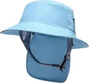 [aternee] Surf Bucket Hat with Chin Straps Big Brim Neck Flap Cover Visor Sun Protection Hat for Kayaking, Outdoor, Fishing, Watersports, Adults