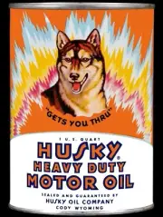 Husky Motor Oil of Cody, Wyoming NEW Sign 28" Tall Diecut AMERICAN STEEL