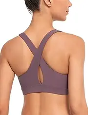 [Yvette] Yoga Sports Bras for Women Light Support Sexy Criss Cross Back Bra with Removable Pad