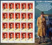 Humphrey Bogart, Legends of Hollywood, Full Sheet of 20 x 32-Cent Postage Stamps, USA 1997, Scott 3152