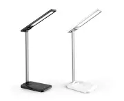 LOYOUTH Aluminum pole folding desk lamp eye protection desk lamp led dormitory reading desk lamp wireless charging desk lamp White 10W wireless