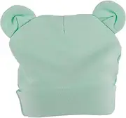 [Ipetboom] Beanie Hat with Bear Ears Soft Cotton Newborn Cap for Boys Comfortable Pull Design Versatile Light Green Color for Daily Wear and Special Occasions Months