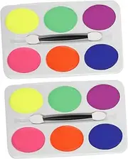 Face Paint Makeup Cream 2pcs Oil Based Palette Clown Makeup Body Painting Oil 6 Kit Easy to Apply Clean for Parties