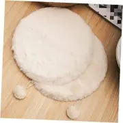 2-Pack Faux Rabbit Fur Cat Dog Bed Cushion Pad Mat, Cat Tree Tower Round 13.8"