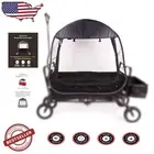 Charcoal Pop-Up Bug Net Canopy for Kids Wagons - UV Protection Included