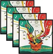 SparklyHome 4 Packs,12.5x12.5 Black Aluminum Vinyl Record Album Frame, Display Music Vinyl LP Record Album Covers