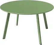 [Grand patio] Outdoor Round Coffee Table, 28-inch Patio Side Table, Great for Backyard Patio Deck, Sage Green