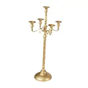 Elegant 5-Branch Candelabra Candle Holder for Living Room Decor, Golden Finish, Size 23x63cm, Suitable for Any Brand Other Golden 23x63cm