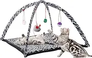 PETMAKER Cat Activity Center- Interactive Play Area Station for Cats, Kittens with Fleece Mat, Hanging Toys, Foldable Design for Exercise, Napping by