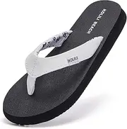 [KOLILI] Women Flip Flops Sandals, Lightweight Sport Thong Sandals with Arch Support, Athletic Summer Beach Slippers with Soft Cushion Footbed